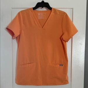 Figs Vivid Orange Medical Scrub Top